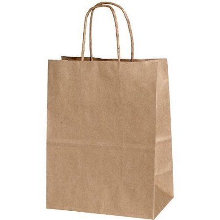 Plain Brown Paper Bags with Handle 12x4x16 Inches - 140 GSM
