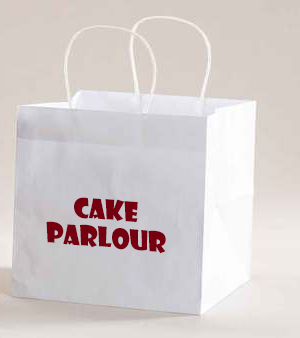 Cake Box Paper Bags white Medium Cake Box Paper Bags 11" x 10.5" x 7" - Brown Paper Shopping Bag with Handles