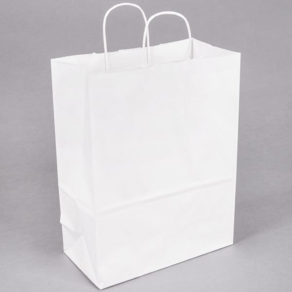 white paper bags Promotional White Paper Bags for Events | 10x3x12 IN